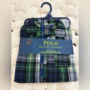 Polo by Ralph Lauren Boys' Plaid Pajama Set - Blue and Green